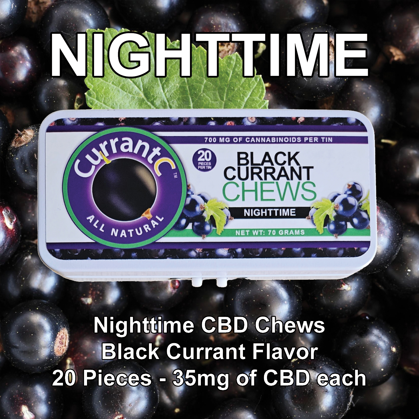 Black Currant CBD Chews - Nighttime